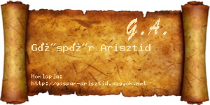 Gáspár Arisztid névjegykártya